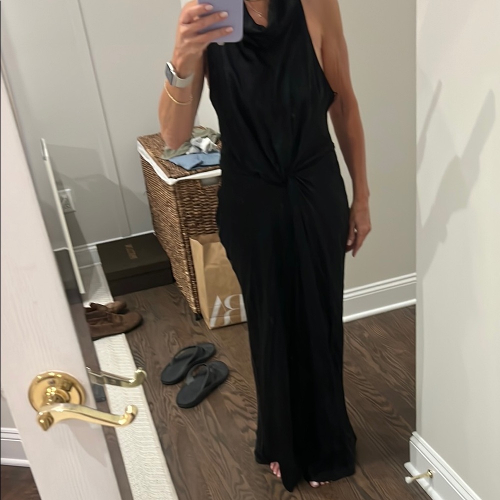 Zara Black Cowl Neck Sheath Dress